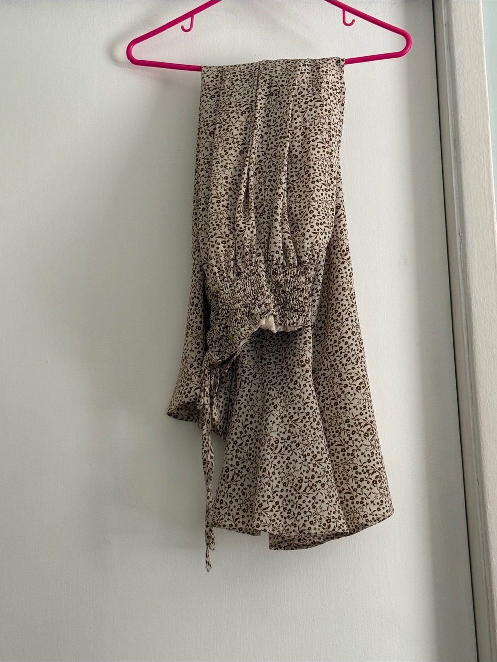 Promesa Beige and Brown Floral Maxi Skirt